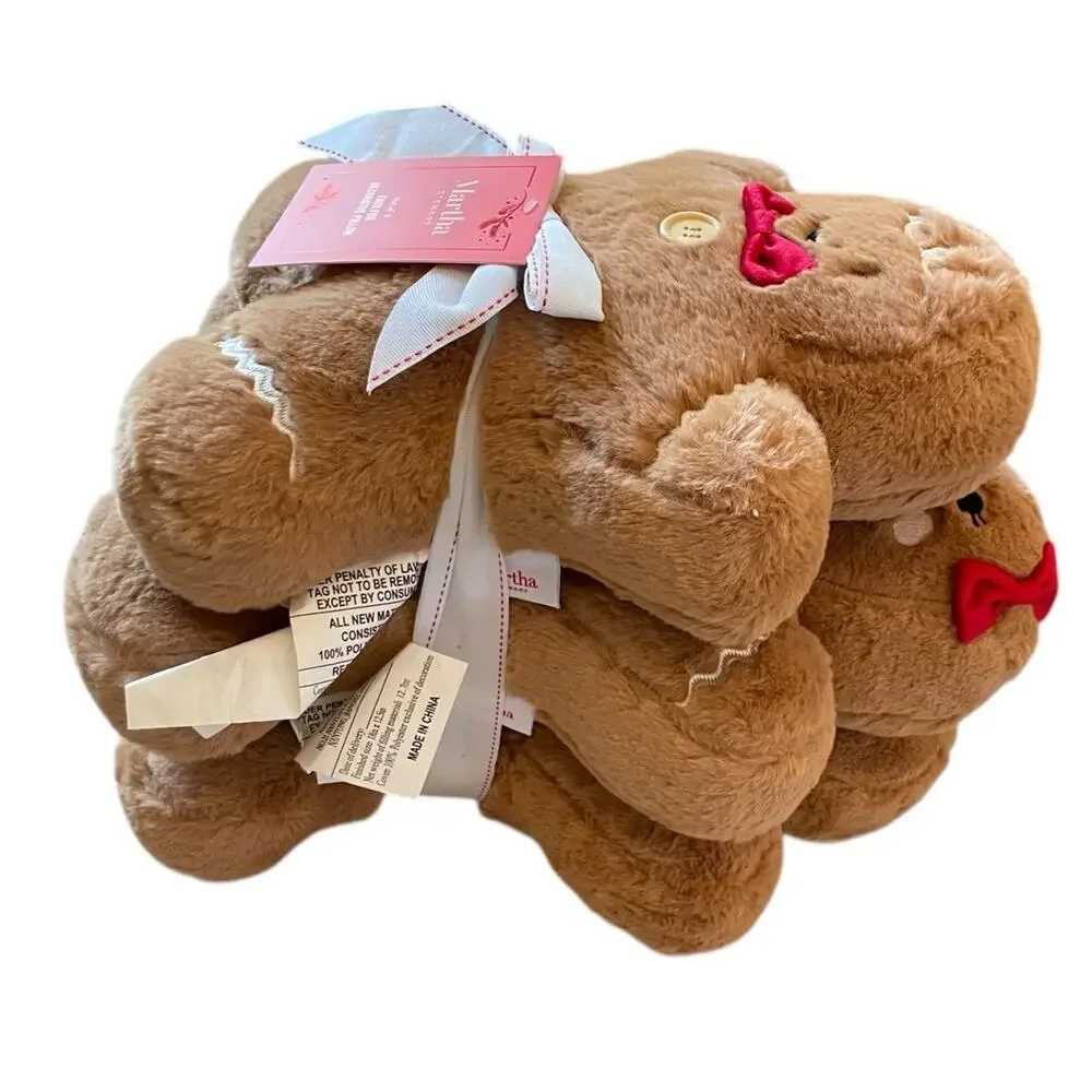 Martha Stewart Gingerbread Family Set of 3 Boy/Girl/Child Christmas Pillows NWT
